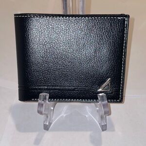 Sleek Black Faux Leather Mens Wallet NWOT
